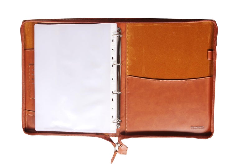 Sukeshcraft PU Leather Document Holder, A4 Size Portfolio with 25 Sleeves, Brown File Folder for Certificates, Documents - Image 4