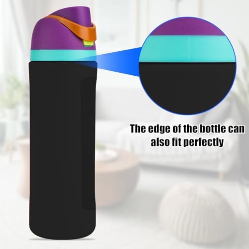 PEUTIER Silicone Water Bottle Boot for Owala FreeSip 24oz, Full Wrap Protection Anti-Sliding Bottom Protective Sleeve Case Compatible with Water Bottle Gift for Owala Protector Cover Accessory (Black) - Image 5
