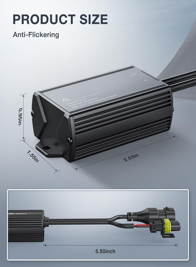 نيلايت وحدة فك تشفير CANbus لمصابيح LED من Nilight 9005/9006/9012 - مكثف مقاوم مضاد للوميض وخالٍ من أخطاء الأسلاك لمصابيح LED الأمامية، عبوة من قطعتين - Image 3