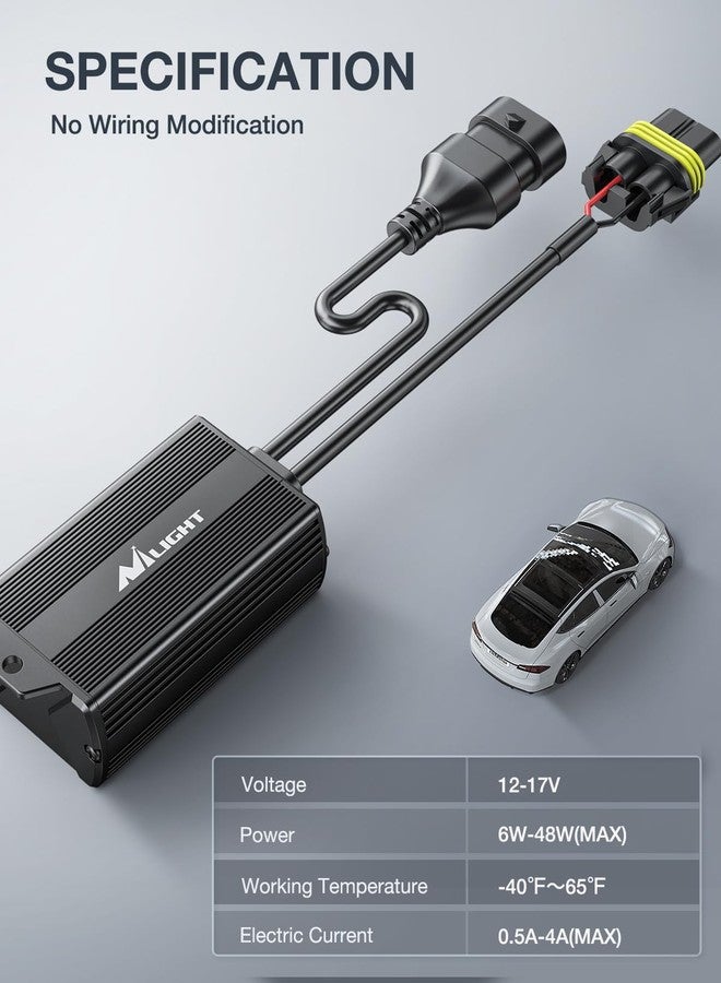 نيلايت وحدة فك تشفير CANbus لمصابيح LED من Nilight 9005/9006/9012 - مكثف مقاوم مضاد للوميض وخالٍ من أخطاء الأسلاك لمصابيح LED الأمامية، عبوة من قطعتين - Image 4