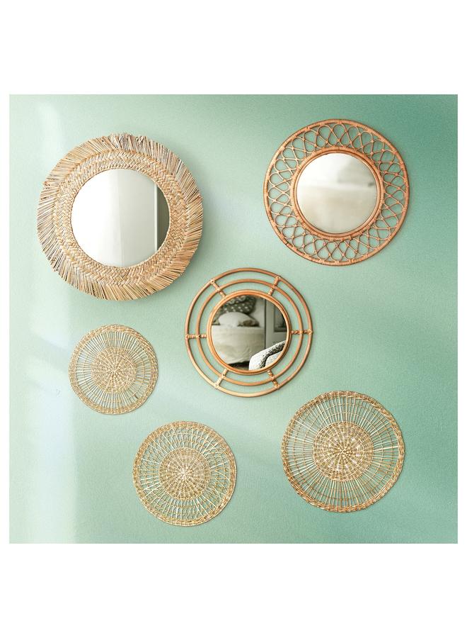 زبون ديكورات حائط، مجموعة من 3 قطع، مصنوعة يدويًا من نبات القصب - Image 3