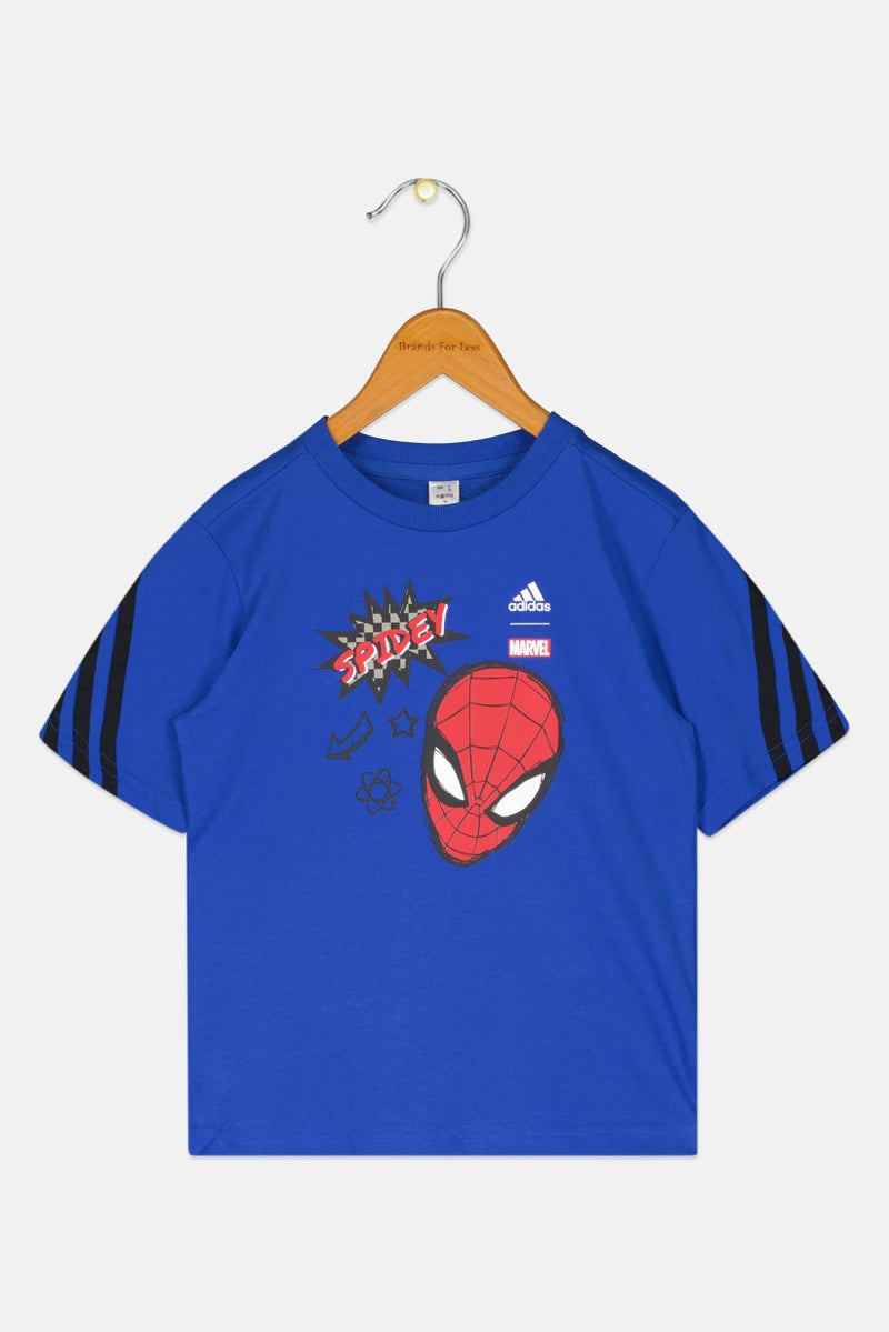 Adidas X Marvel Toddlers Boy Graphic Print Short Sleeve Outdoor T-Shirt, Blue - Image 2