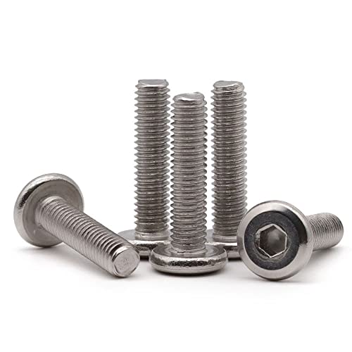 RoyceMart M6 x 10mm (50 Pack) Hex Socket Flat Head Screws, 304 Stainless Steel 18/8, Full Thread Machine Screws for Furniture, 3D Printer, DIY, Machinery - Image 1