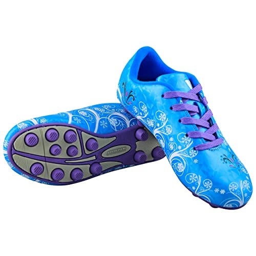 Vizari Frost Firm Ground Soccer Shoes for Youth | Graphic Football Shoes for Kids with Comfort & Padded Linings | Durable Cleats for Boys & Girls Perfect for Outdoor Play Blue/Purple - Image 3