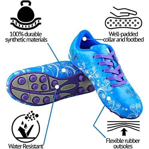 Vizari Frost Firm Ground Soccer Shoes for Youth | Graphic Football Shoes for Kids with Comfort & Padded Linings | Durable Cleats for Boys & Girls Perfect for Outdoor Play Blue/Purple - Image 4