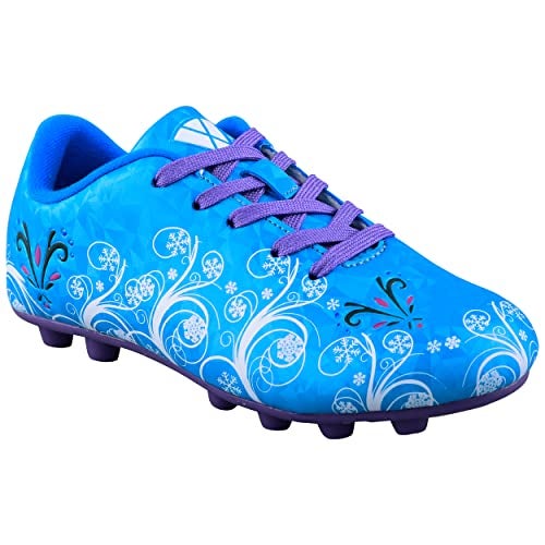 Vizari Frost Firm Ground Soccer Shoes for Youth | Graphic Football Shoes for Kids with Comfort & Padded Linings | Durable Cleats for Boys & Girls Perfect for Outdoor Play Blue/Purple - Image 2