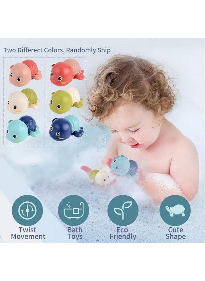Storio - Cute Swimming Baby Water Bath Toys For Toddlers ; Turtle Toy ; 13 Floating Wind Up Toys For 1 2 3 4 5 Year Old Boy Girl New Born Baby Bathtub Water Toys Preschool Toddler Pool Toys - Image 1