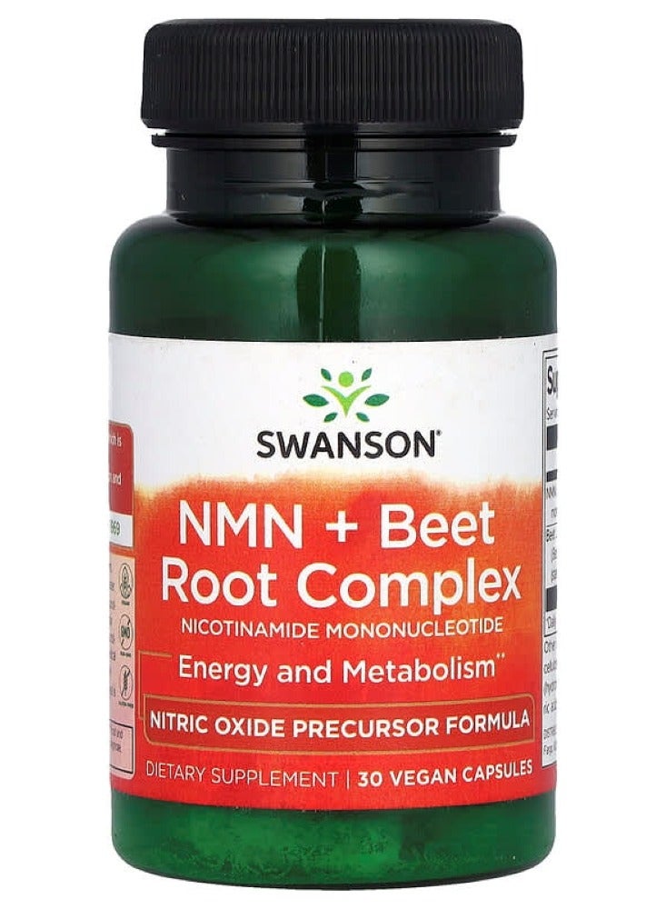Swanson, NMN + Beet Root Complex, 30 Vegan Capsules
