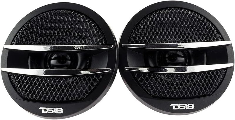 DS18 TX1S Tweeter X1 1.38-inch 200 Watts Max Pei Dome Ferrite Tweeters with Mounting Kit Angle, Flush, & Surface - Set of 2 (Black/Silver) - Image 1