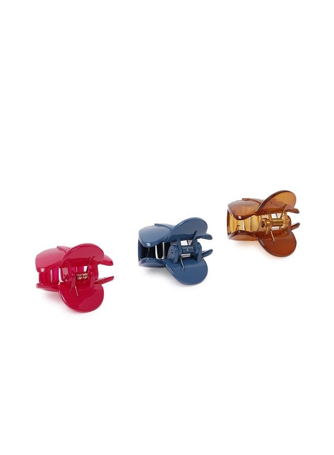 AccessHer Pack of 3 Handcrafted Butterfly Shaped Claw Clips clutcher butterfly tight grip hairpin for women and girls - Image 2