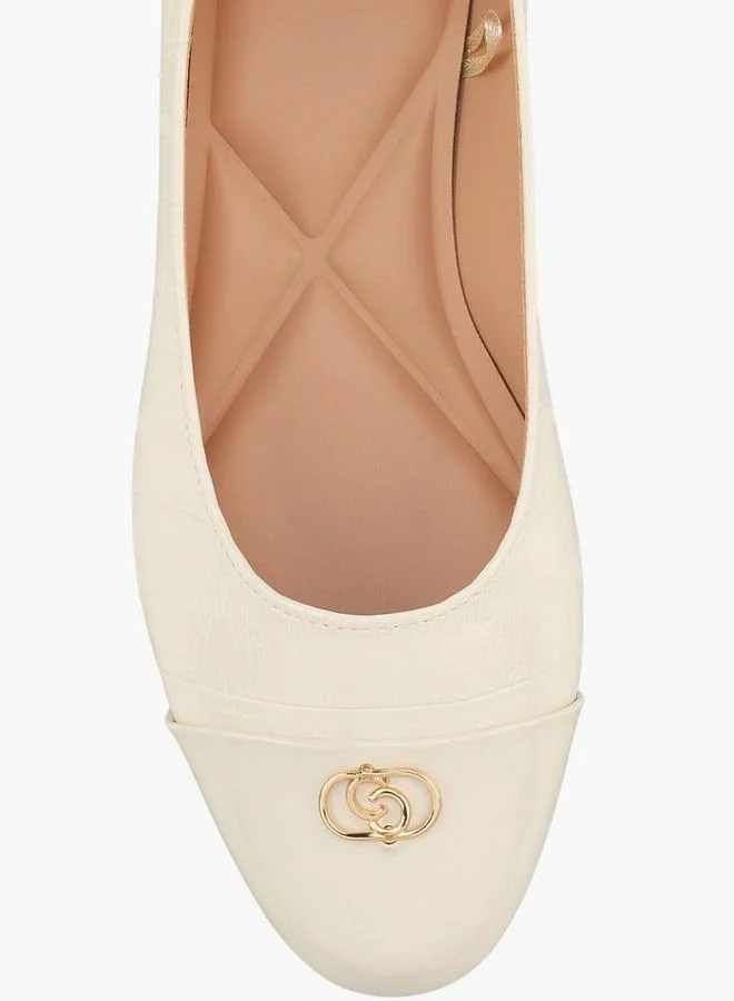 Celeste WHITE Women Textured Ballerina Shoes for Women | Best Price UAE