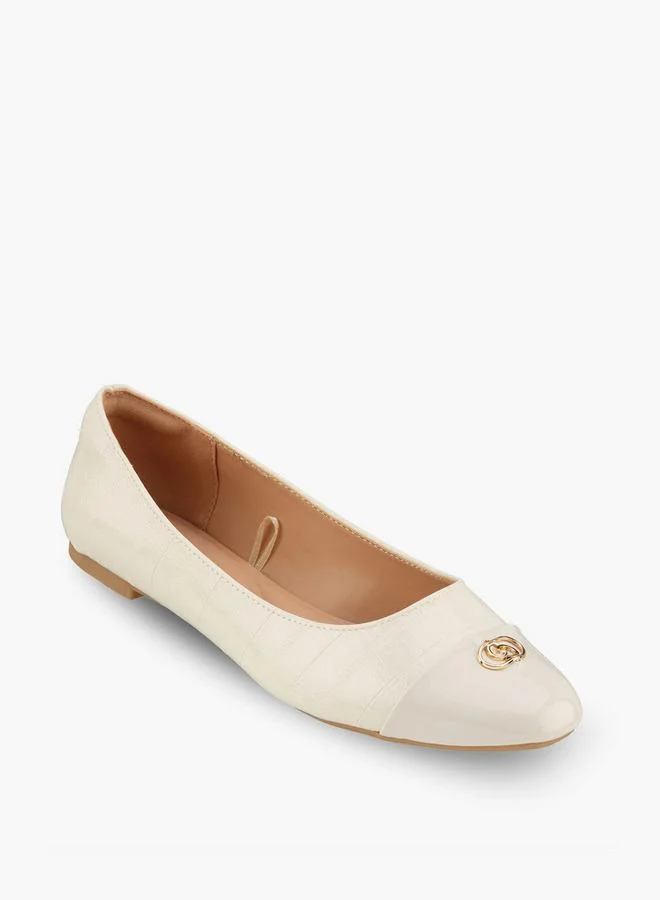 Celeste WHITE Women Textured Ballerina Shoes for Women | Best Price UAE