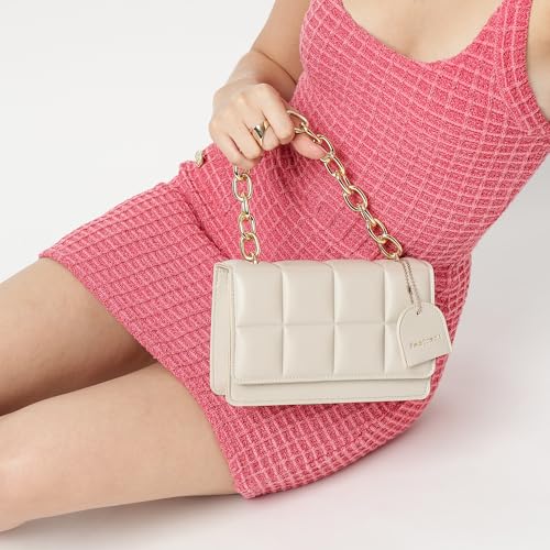 Fastrack white PuffCharm Sling | Quilted Faux-Leather Women’s Handbag | Sling with Chain Accent Handle & Magnetic Closure - Image 3