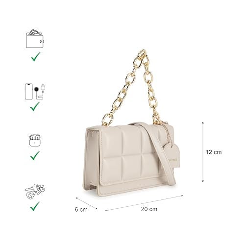 Fastrack white PuffCharm Sling | Quilted Faux-Leather Women’s Handbag | Sling with Chain Accent Handle & Magnetic Closure - Image 5