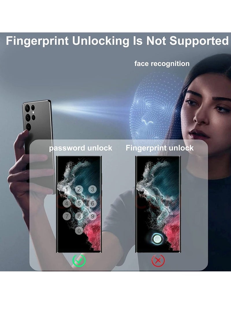 Raxoom Privacy Screen Protector for S22 Ultra Screen Protector -Anti-Spy 9H Hardness HD Tempered Glass Black Film - Image 3