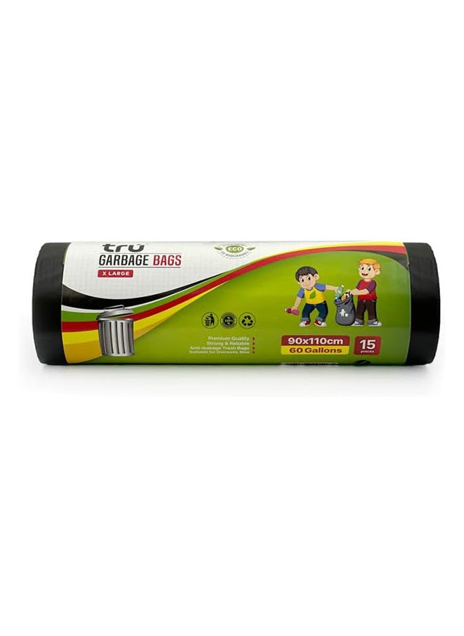 Tru Garbage Bags Compact Roll Black 90x110cm - Pack of 3  - Image 2
