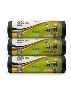 Tru tru Garbage Bags Compact Roll Black 90x110cm - Pack of 3 