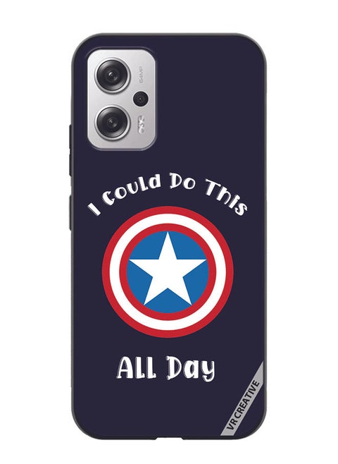 Protective Case Cover For Xiaomi Redmi Note 11T Pro Captain American Design Multicolour