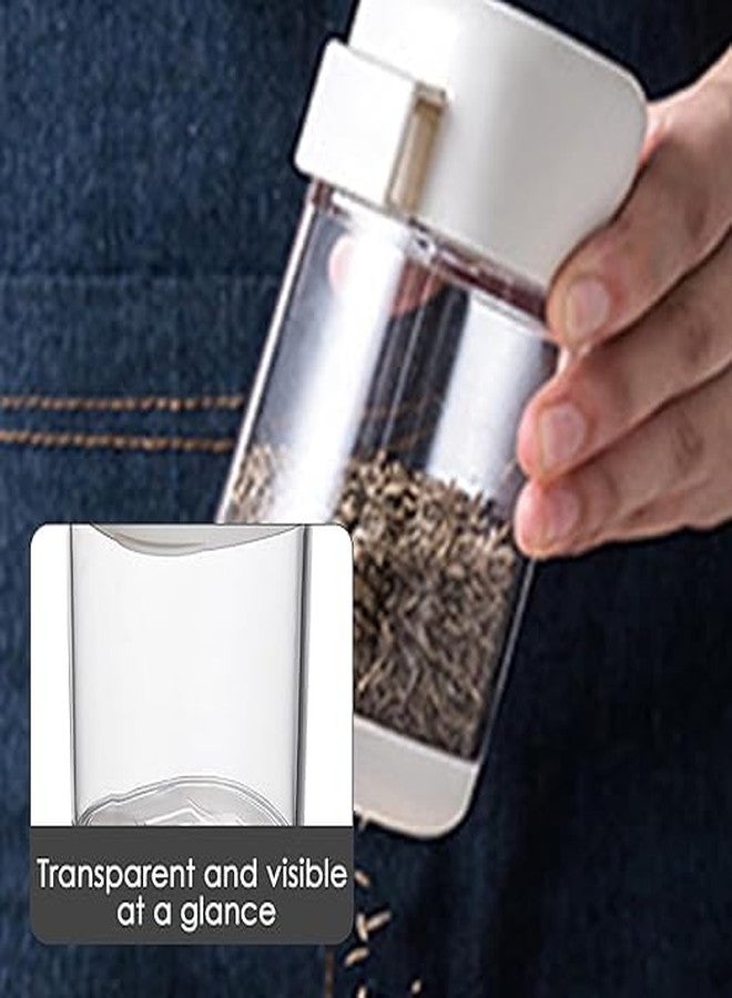 QUALIZA Spice Shaker Press Type Salt Control Bottle Spice Bottles Kitchen Household Sealed Moisture Proof Metering Pepper Tank Seasoning Bottle Rotary Seal Salt Tank for Sugar Salt Pepper(2 pc) - Image 3