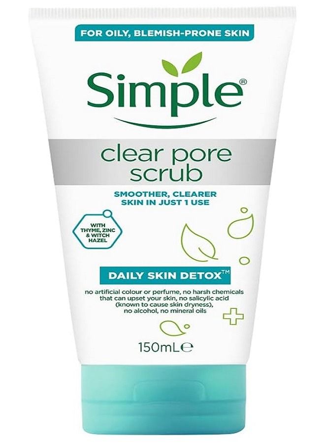 Simple Daily Skin Detox Clear Pore Scrub, 150ml - Image 1