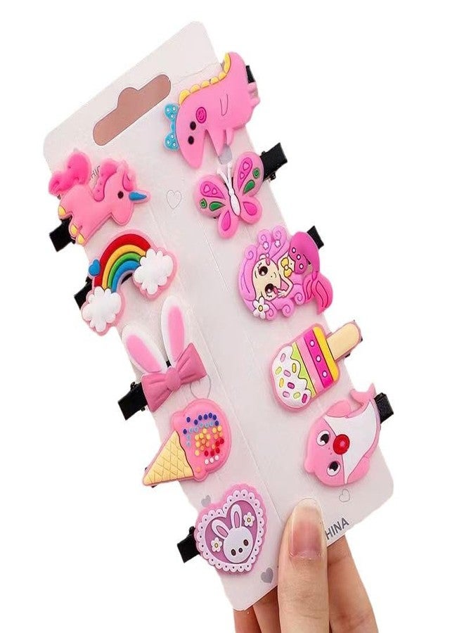 DHANABAPA Cute Cartoon Hair Clips for Girls, Colorful Animal, Fruit & Rainbow Designs, Fun Kids Hair Accessories for Daily or Parties, Adorable Hairpins with Bunny, Strawberry, (10 Pcs - Multi Design) - Image 5