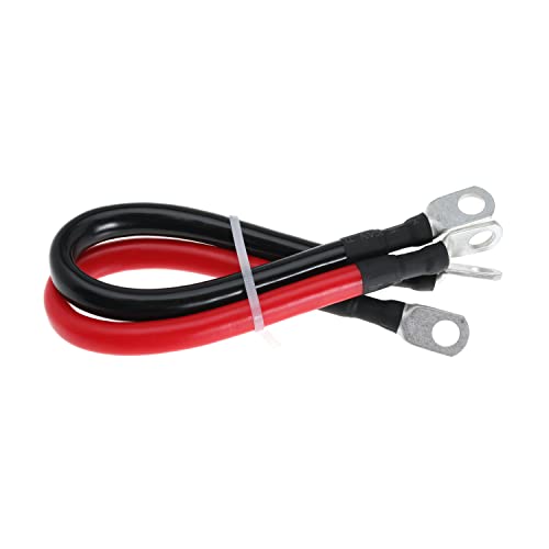 TUELETFU كابل بطارية 2 AWG كابلات عاكس بطارية 2AWG مع لقم 3/8 بوصة مجموعة أسلاك عاكس الطاقة من النحاس النقي للسفن البحرية والقوارب والسيارات والدراجات النارية 2 قطعة (1 قدم) - Image 3
