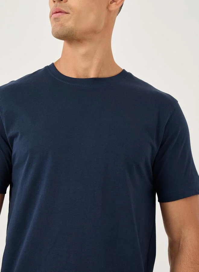 Styli Styli Pack of 5 - Solid Cotton Crew Neck Regular Fit T-Shirt