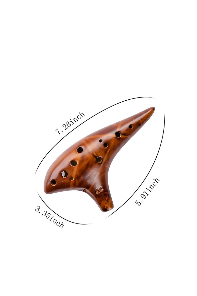 DHwebWLP Strawfire 12 Hole Ocarina Instrument,Alto C Ceramic Ocarina With Song Book Strap for Beginner(Yellow) - Image 5