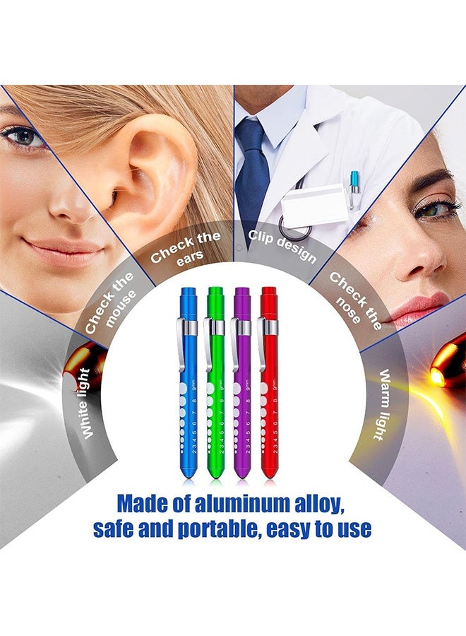 Quantum 4 PCS Diagnostic Medical Pen Light, Mini Reusable LED Pen Light, LED Penlight with Pupil Gauge for Nursing Students Doctors - Image 5
