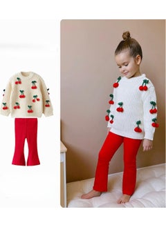 Miniğimin Cicileri My Little One's Cicileri Cherry Embroidery Detailed Knitwear Set of 2  - Image 1
