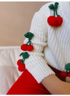 Miniğimin Cicileri My Little One's Cicileri Cherry Embroidery Detailed Knitwear Set of 2  - Image 3
