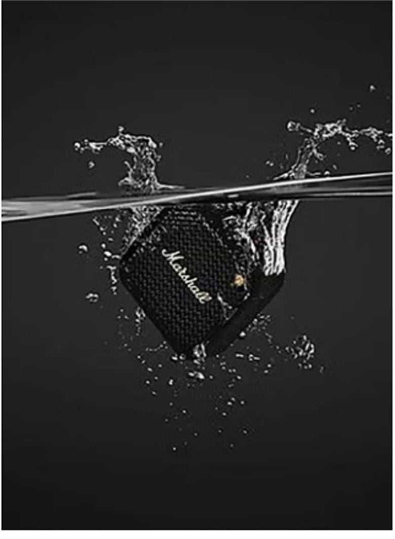 Marshall Willen Bluetooth Speaker, Wireless, 15+ Hours Playtime, Water-Resistent, Quick Charge, Stackable - Brass And Black - Image 2