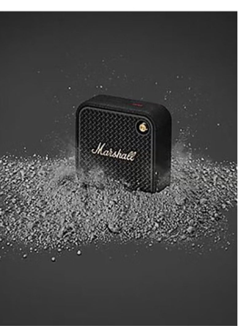 Marshall Willen Bluetooth Speaker, Wireless, 15+ Hours Playtime, Water-Resistent, Quick Charge, Stackable - Brass And Black - Image 4