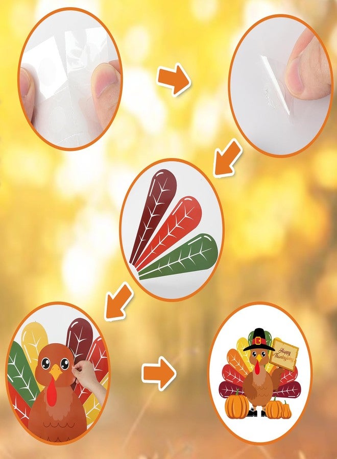 Hedeey Turkey Bulletin Board Decoration Set Thanksgiving Turkey Crafts Kits DIY Printed Paper Turkey Cutouts Thanksgiving Decor for Home Party Decoration School Activities 30 Inch Tall - 34Pieces - Image 3
