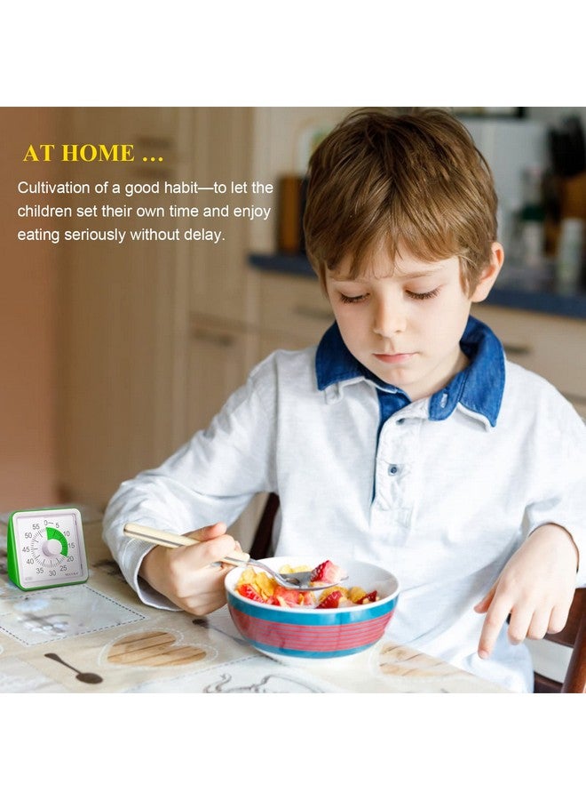 Secura ساكورا مؤقت بصري لمدة 60 دقيقة، مؤقت صف، مؤقت عد تنازلي للأطفال والبالغين، أداة إدارة الوقت للتعليم (أخضر وأخضر) - Image 5