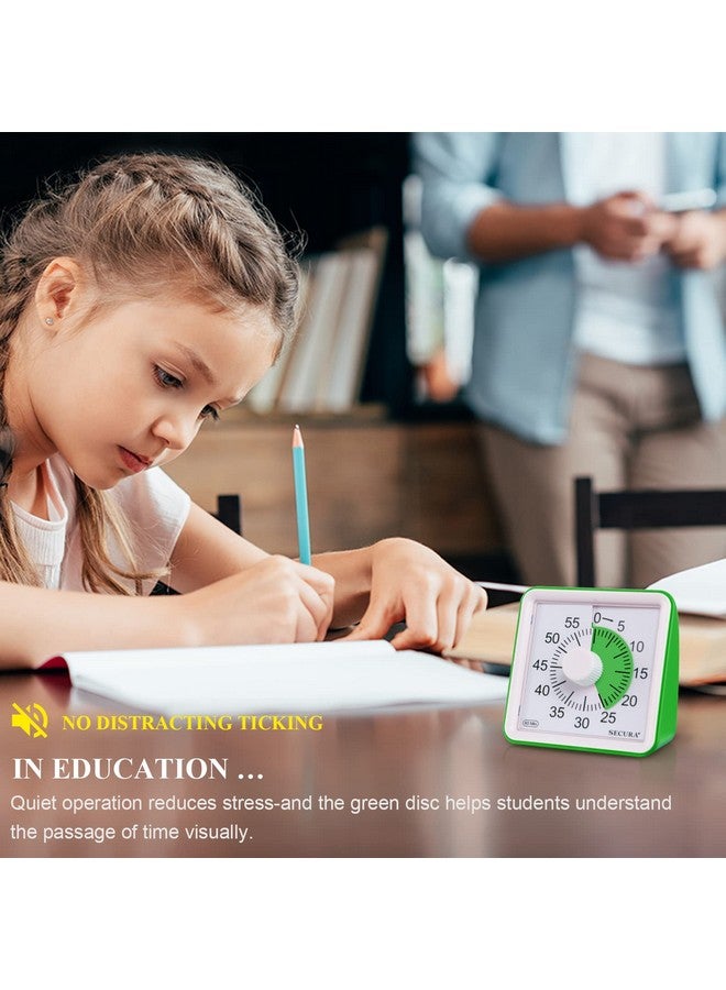 Secura ساكورا مؤقت بصري لمدة 60 دقيقة، مؤقت صف، مؤقت عد تنازلي للأطفال والبالغين، أداة إدارة الوقت للتعليم (أخضر وأخضر) - Image 4