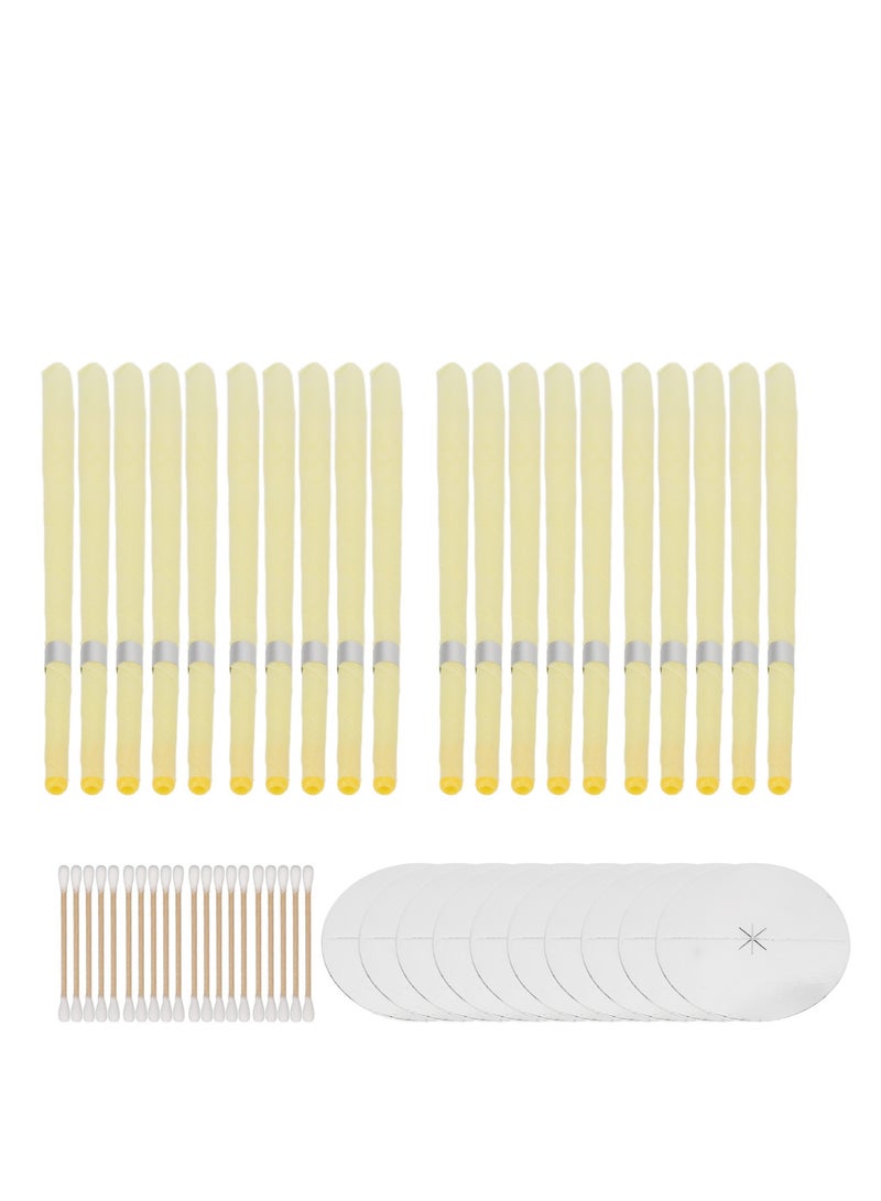 Generic 20-Piece Aromatherapy Pure Beeswax Ear Wax Candles With 10-Piece Ear Protective Disks Kit And 20 cotton swabs to reduce tinnitus and improve sleep  - Image 1