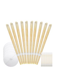 Generic 20-Piece Aromatherapy Pure Beeswax Ear Wax Candles With 10-Piece Ear Protective Disks Kit And 20 cotton swabs to reduce tinnitus and improve sleep  - Image 3