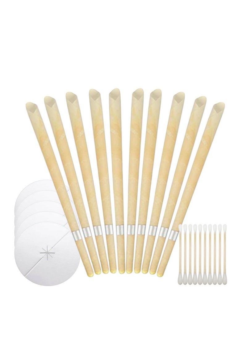 Generic 20-Piece Aromatherapy Pure Beeswax Ear Wax Candles With 10-Piece Ear Protective Disks Kit And 20 cotton swabs to reduce tinnitus and improve sleep  - Image 3