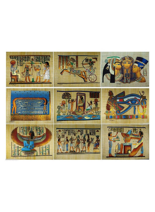 ماركة غير محددة مجموعة 25 ورق بردي مصري مقاس 12 × 16 (30 × 40 سم) لوحة أصلية مصنوعة يدويًا وحروف أبجدية فرعونية قديمة وأوراق البردي مشروع فني للتمرير مدرسة القصاصات مساعد تعليم التاريخ الهيروغليفي 