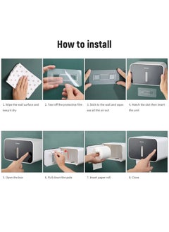 Generic Wall Mounted Paper Holder Dispenser Grey 21 x 13.5 x 13.5centimeter  - Image 4