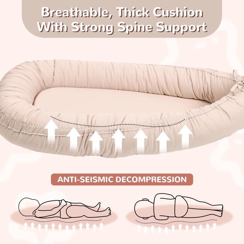 EAQ Baby Lounger, Infant Lounger for Newborn,Portable Baby Nest Cover Breathable & Soft, Newborn Essentials - Image 5