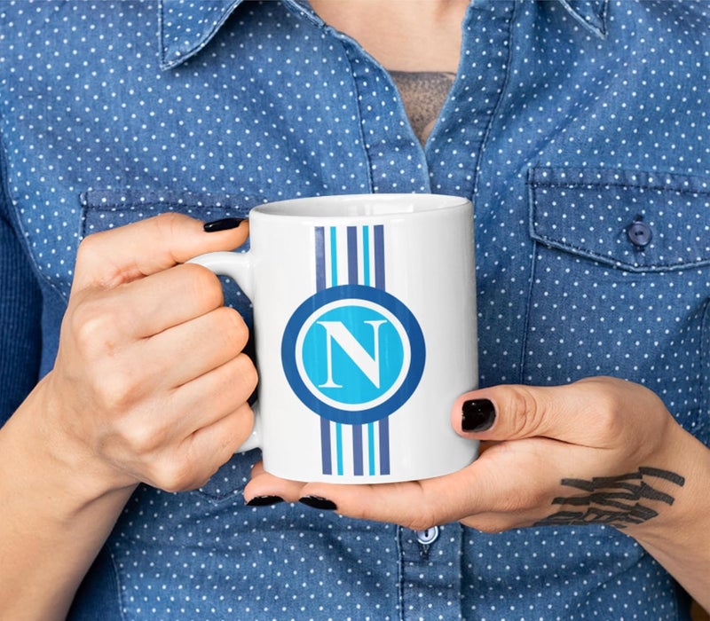 SMIZE Napoli Printed Ceramic Coffee Mug 350 ML White Microwave Dishwasher Safe Perfect for Football Fans Gift for Football Fan - Image 3