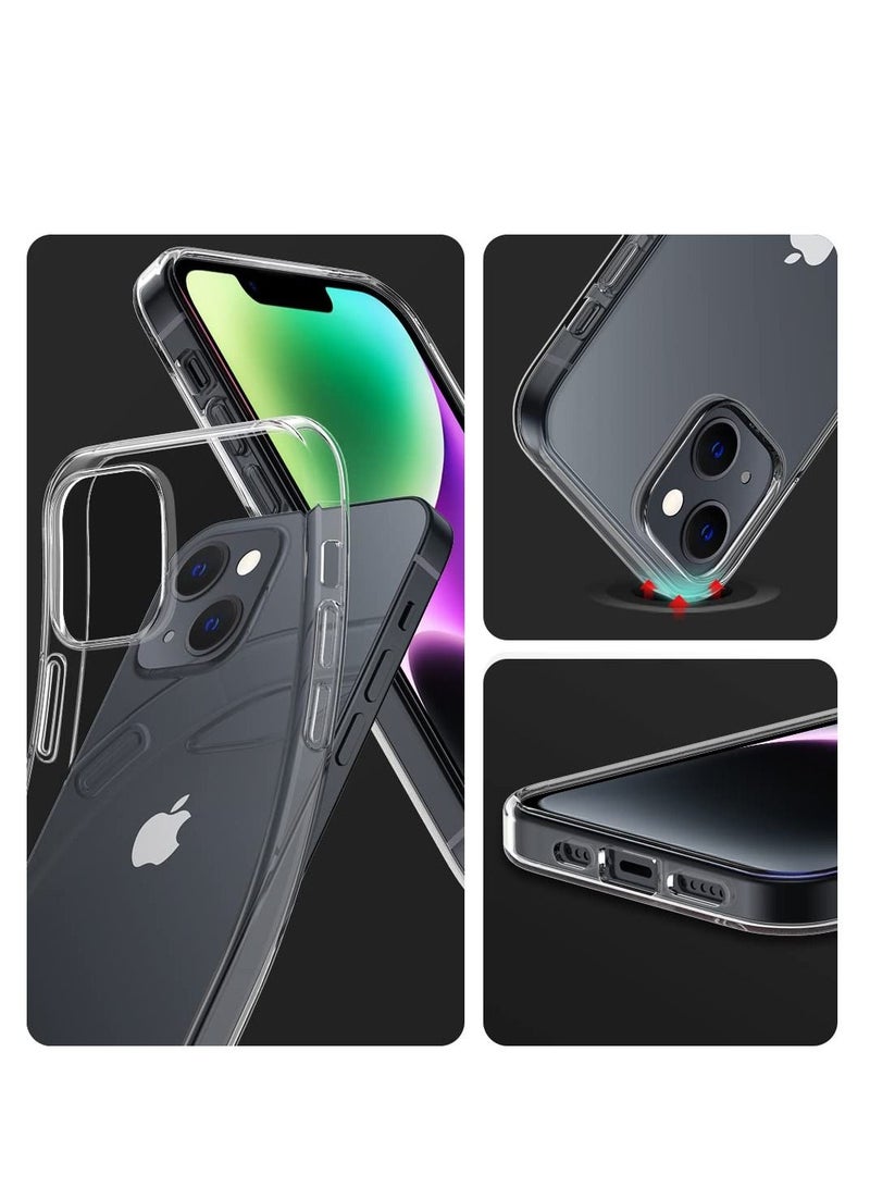 حومة جراب iPhone 14 مقاس 6.1 بوصة مضاد للاصفرار ناعم من الخلف حماية رفيعة جدًا ومضادة للسقوط ومضادة للصدمات متوافقة مع غطاء iPhone 14 - Image 3