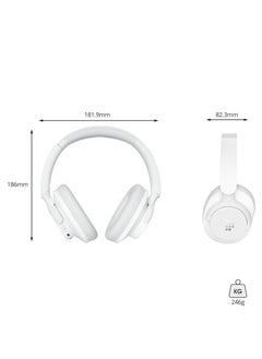Tronsmart Tronsmart Sounfii Q20 Active Noise Cancelling Headphones, Wireless Over Ear Bluetooth Headphones, 60H Playtime, Rich-Detailed Sound, Customize EQ, Comfort Fit Ear Cups, for Travel, Home Office(White)  - Image 4