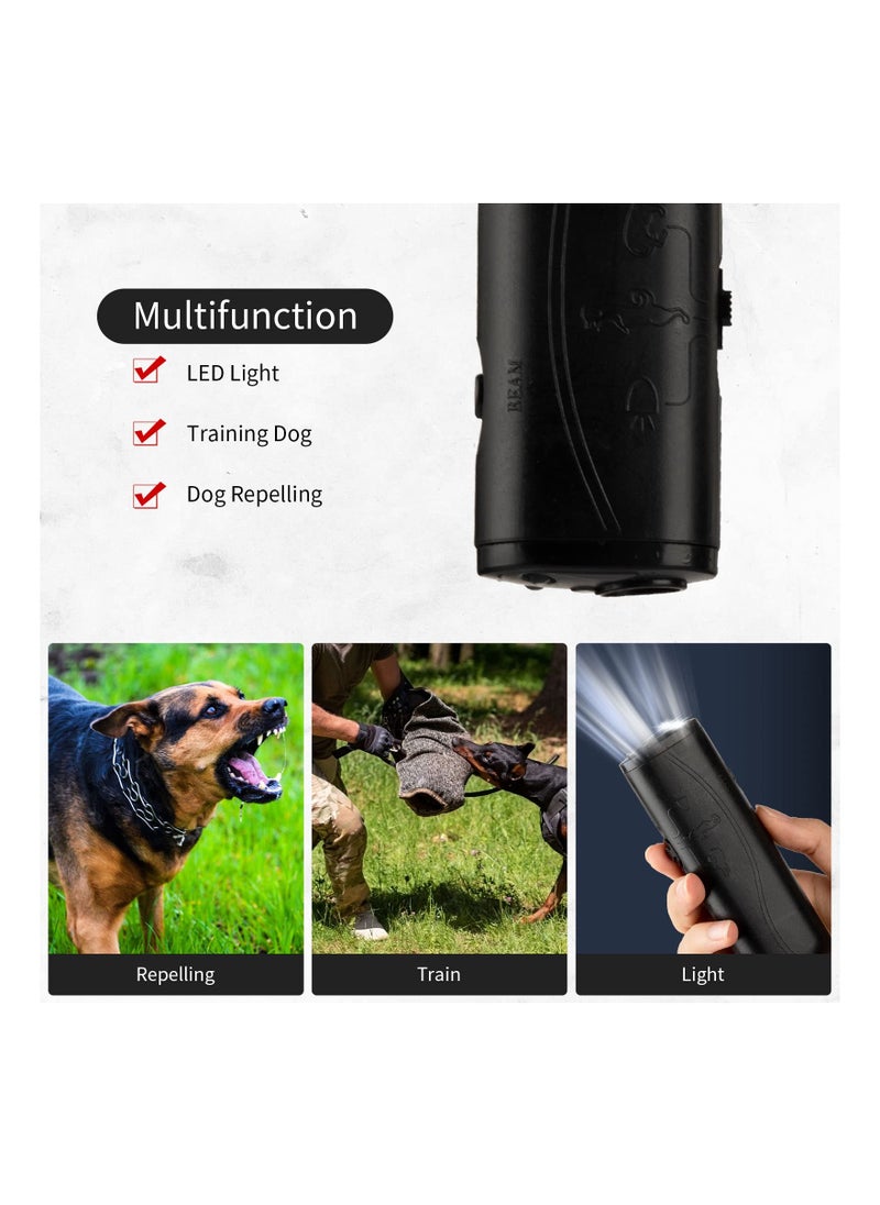 Excefore - LED Ultrasonic Dog Trainer Device, 2 Pcs Handheld 3 in 1 Dog Training Device Dog Barking Control Devices with LED Flashlight for Dog Puppy Stop Barking Training Tool - Image 1