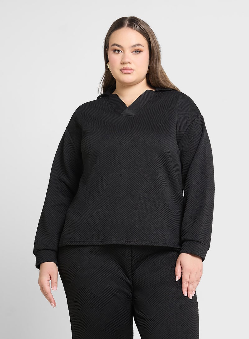 Ginger Plus Polo Neck Ribbed Coord Set - Image 3