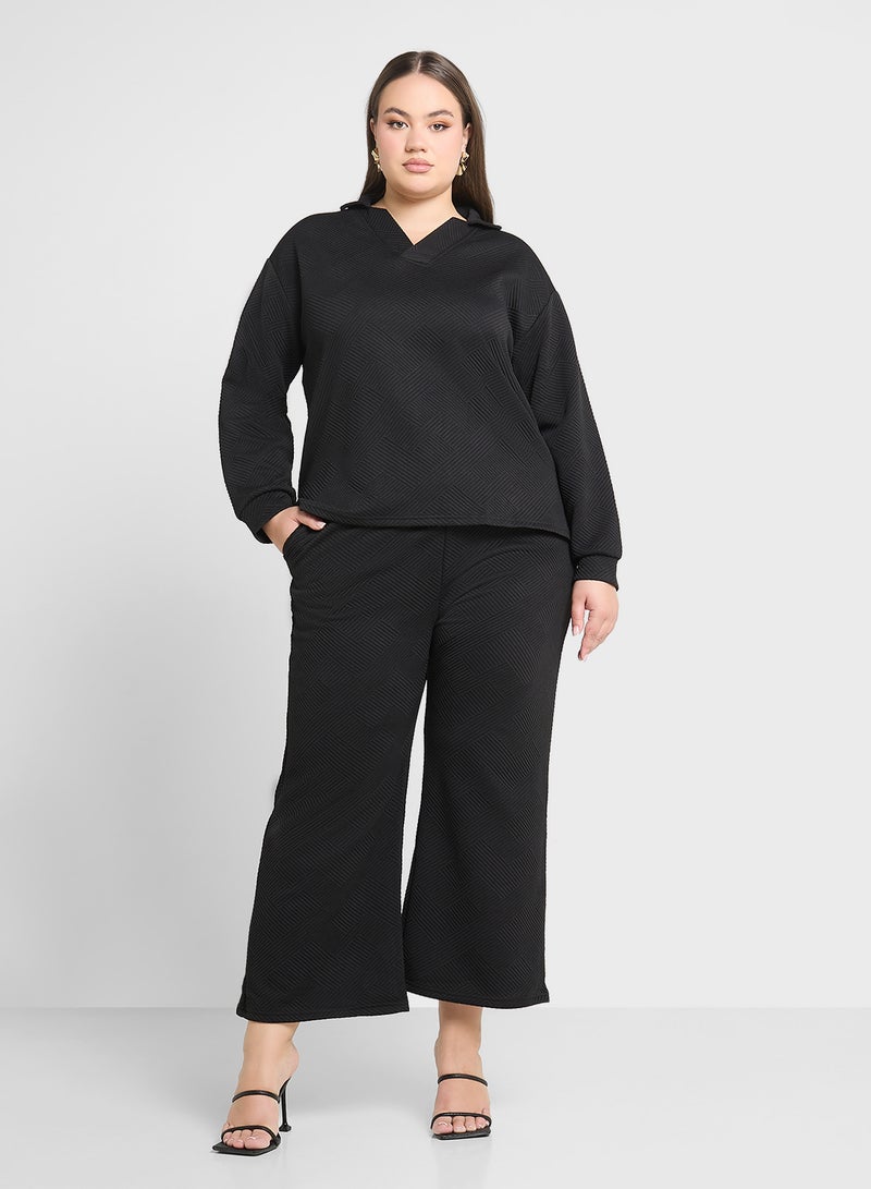 Ginger Plus Polo Neck Ribbed Coord Set - Image 1