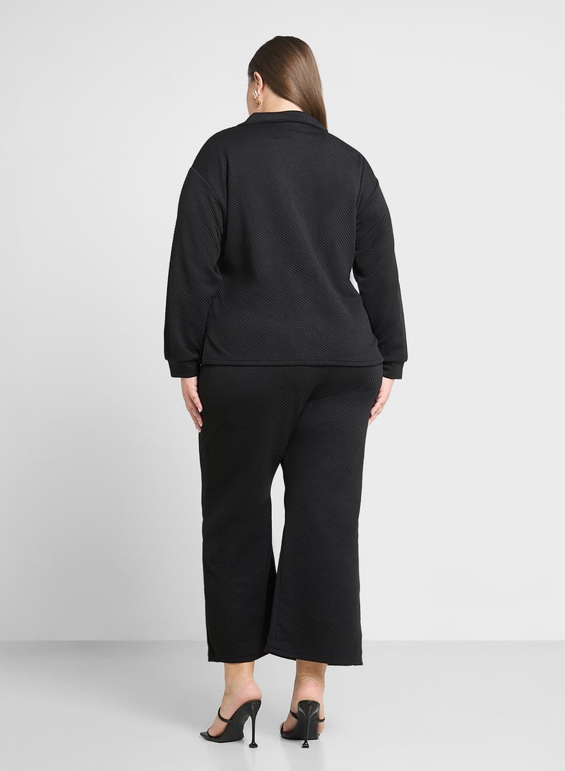 Ginger Plus Polo Neck Ribbed Coord Set - Image 2