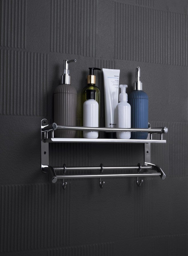 EVANEX 2 Layer Bathroom Organizer Rack | 304 Grade Stainless Steel Wall Mounted Bathroom Shelf Organizer | Rust Proof Bathroom Accessories Set | Wall Shelves | Multipurpose Floating Shelves - Image 5